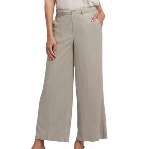 NYDJ Linen blend. Women's Wide-Leg Pants in khaki.